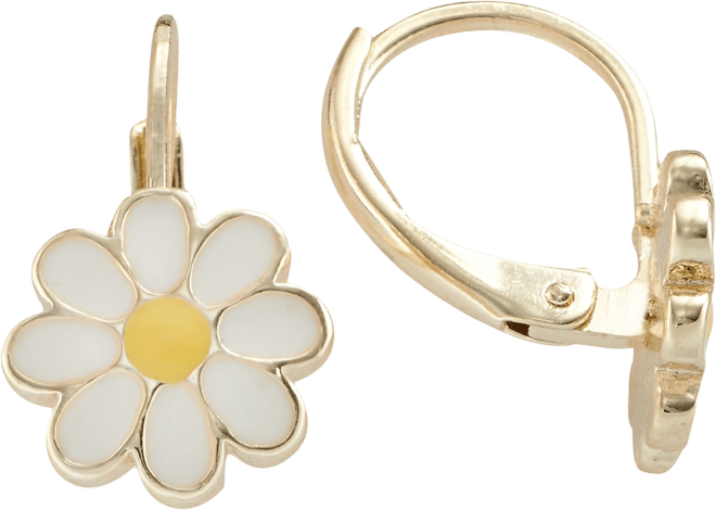 Junior Jewels Brass Daisy Drop Earrings - Kids