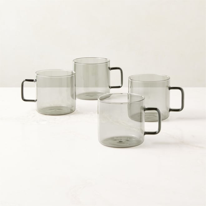 Smoked glass shop coffee mugs