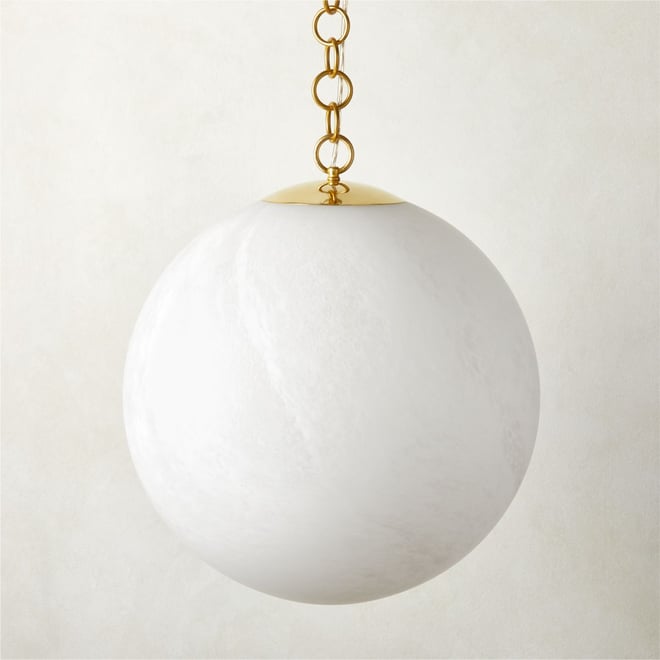 Ornate Globe Pendant Ceiling Light With Brass Leaf Detailing