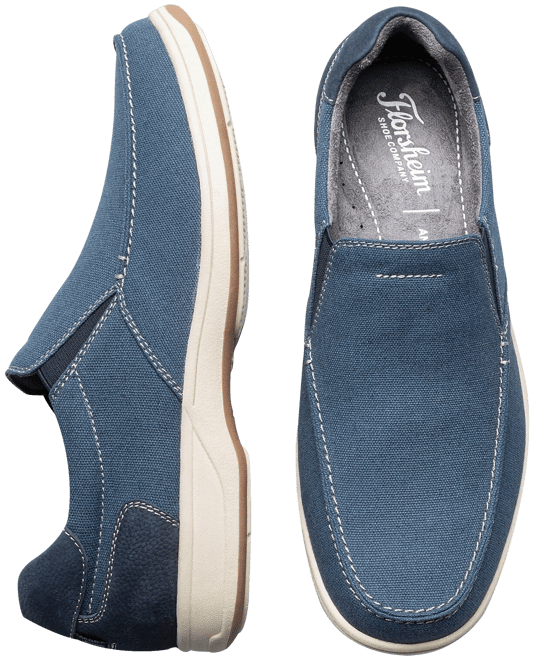 Florsheim Lakeside Canvas Moc Toe Shoes, Blue - Men's Shoes | Men's  Wearhouse