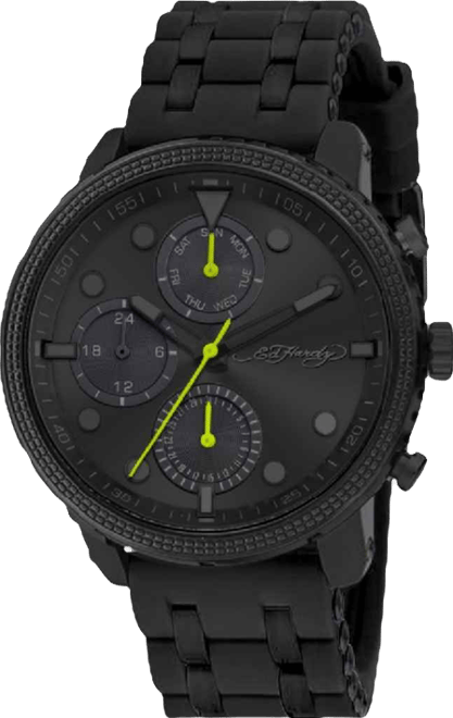 Men's Black Silicone Strap Watch 48mm