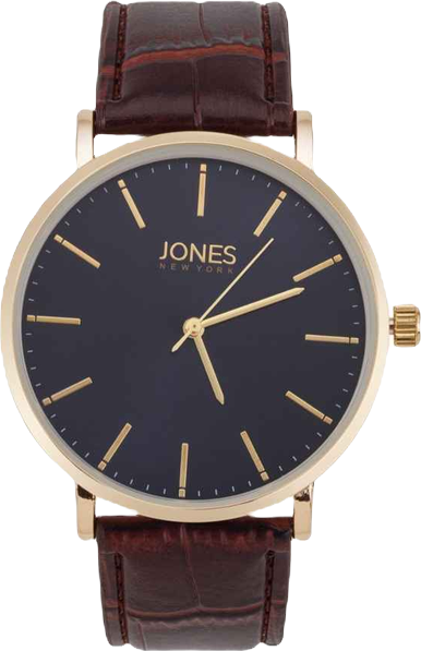 Men's Brown genuine leather Strap Watch 44mm