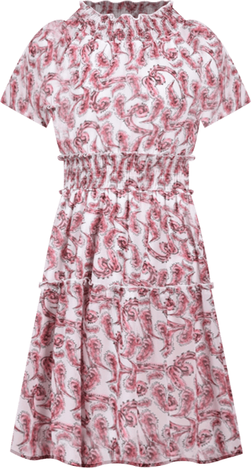 Women's Short Sleeve Smocked Waist Dress