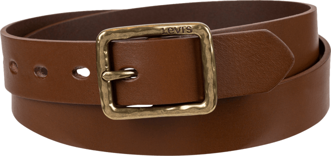Women's Hammered Center Bar Buckle Casual Leather Belt