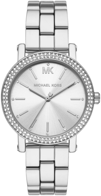 Michael Kors Women s Corey Three Hand Silver Tone Alloy Watch 38mm Macy s