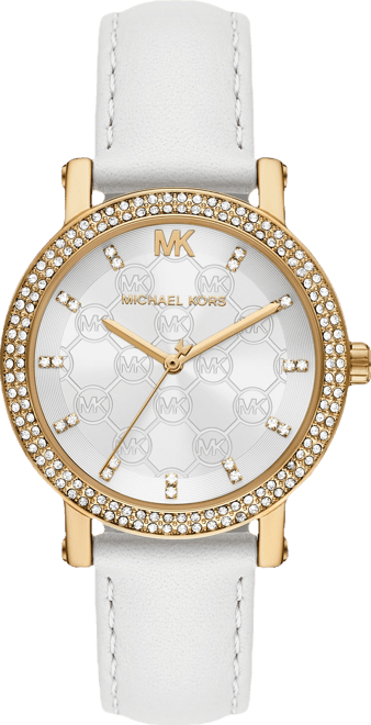 Women's Corey Three-Hand White Leather Watch 38mm