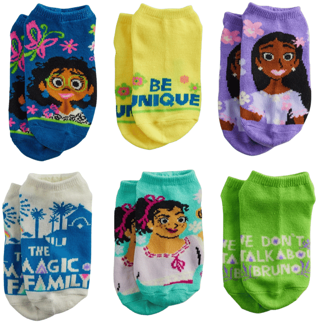 Disney's Encanto Girls 6-Pack No-Show Socks