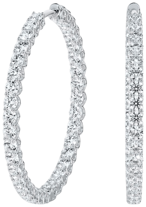 De Beers Forevermark 34mm Large Inside Outside Diamond Hoops in 