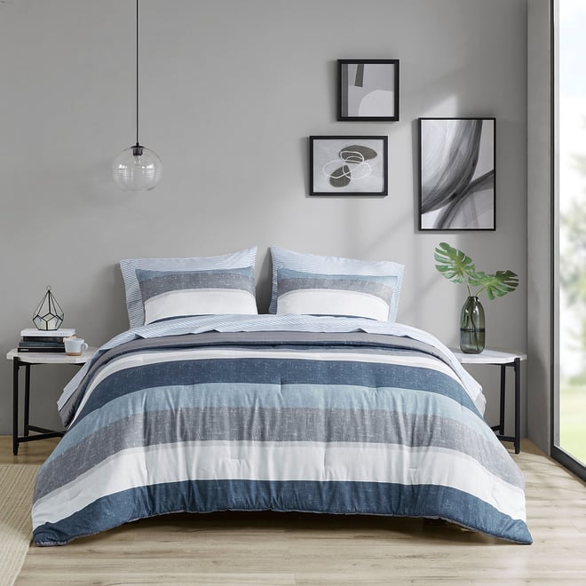 Blue and gray deals comforter