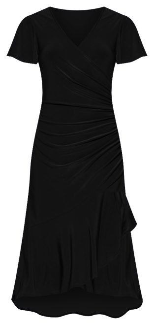 Flutter-Sleeve Midi Dress