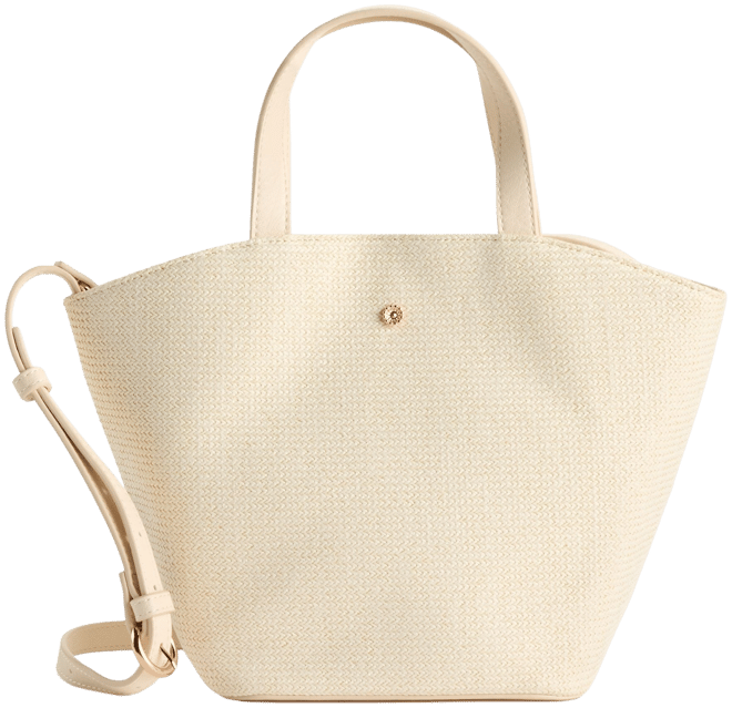 LC Lauren Conrad Straw Bucket Bag