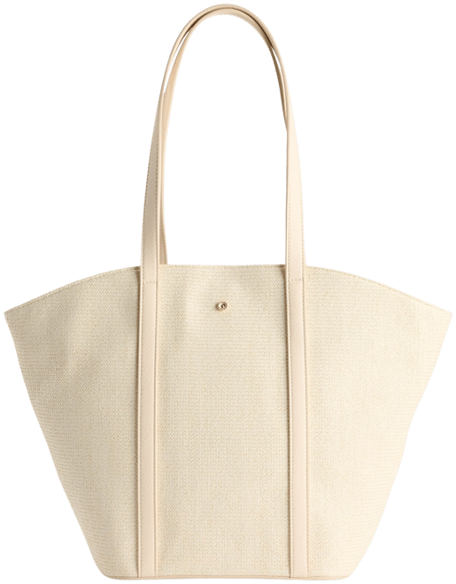 LC Lauren Conrad Mini Straw Fan Tote Bag