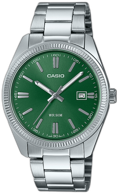 Casio Men's Three-Hand Quartz Silver-Tone Stainless Steel Watch