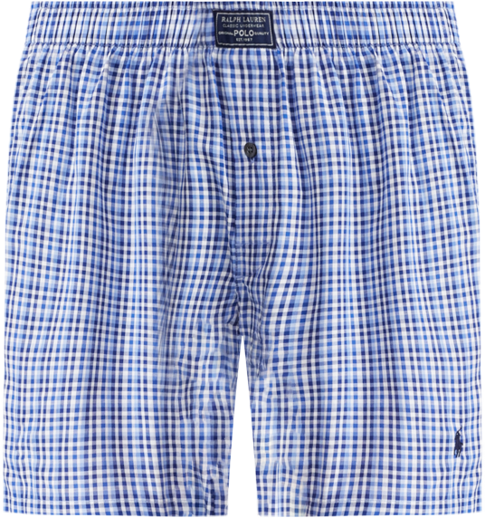 Men's Plaid Single-Button Fly Boxers