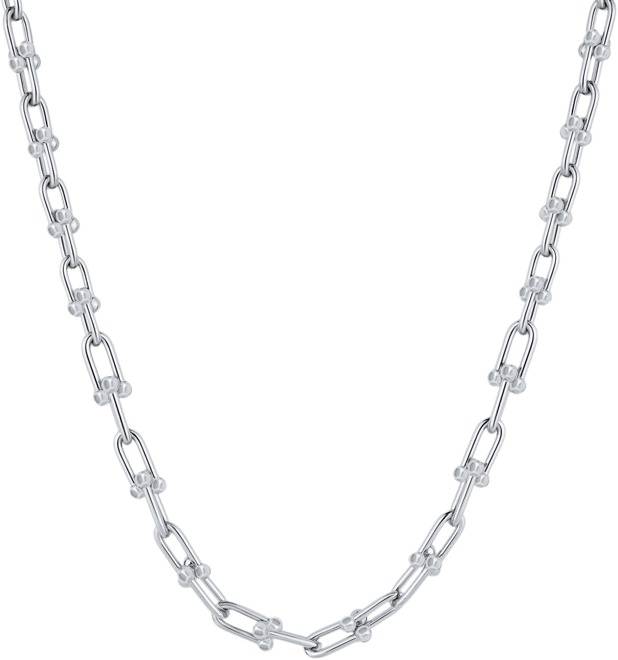 Fine Silver-Plated or 18K Gold-Plated Graduated Chain Link Necklace
