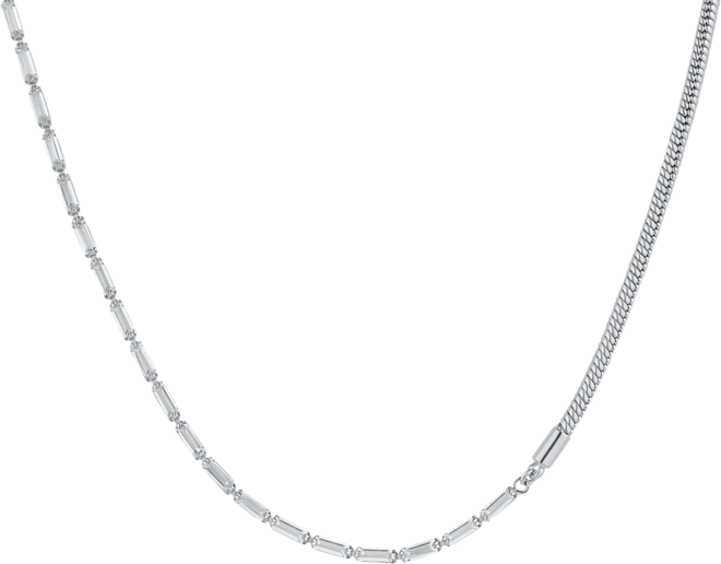 Cubic Zirconia Fine Silver-Plated Snake Chain Necklace