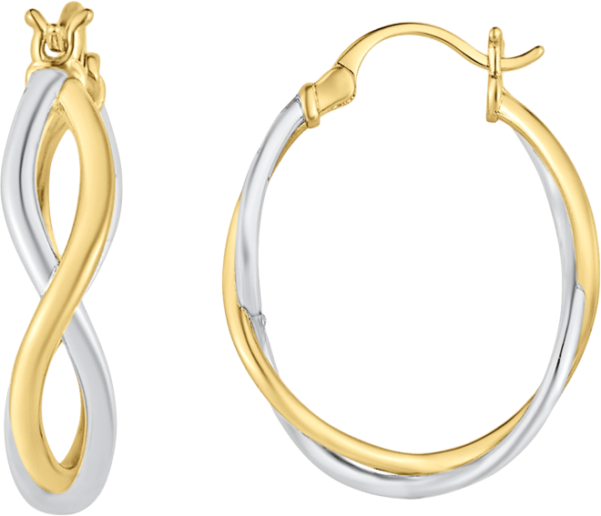 Two-Tone Woven Hoop Earring