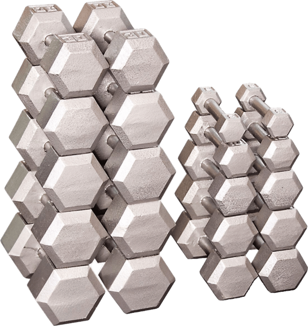 Body solid grey discount hex dumbbell set