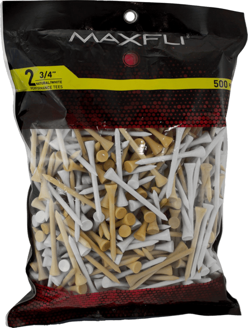 Maxfli 2.75'' Natural/White Golf Tees – 500-Pack