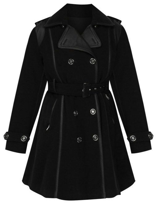 Women's Leather & Faux Plus Size Woman Double Breasted Jacket Female Pu  Trench Coat Belt Suede Overcoat Long Black Red 4XL 5XL