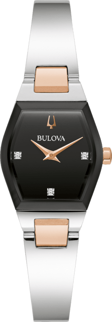 Women's Modern Gemini Diamond Accent Stainless Steel Bangle Bracelet Watch 23mm