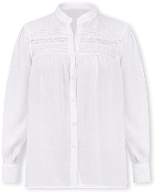 Petite Crochet Long Sleeve Blouse