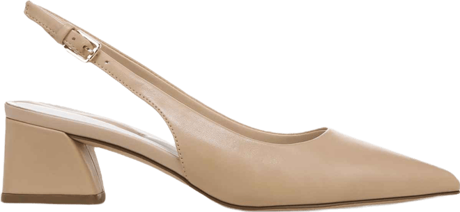 Women's Racer Pointed Toe Block Heel Slingback Pumps