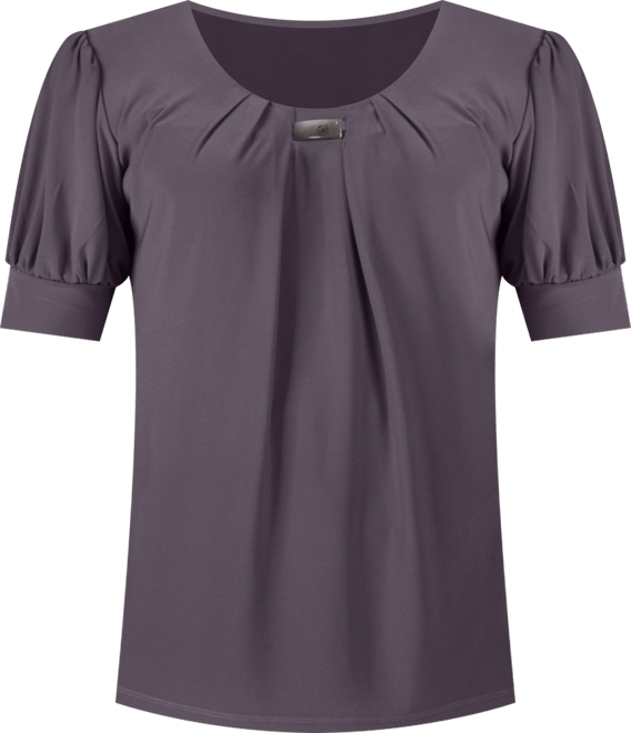 Women's Short Balloon Sleeve Top with Hardware