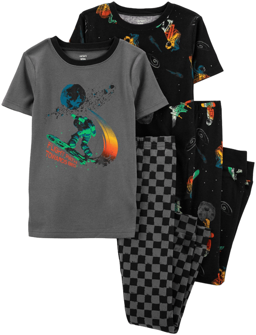 Boys 4 14 Carter s Space Tops Bottoms Pajama Set