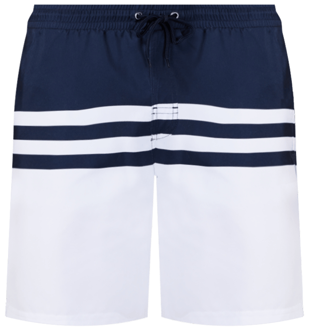 Men's Quick-Dry Performance Colorblocked Stripe 7" Swim Trunks, Created for Macy's