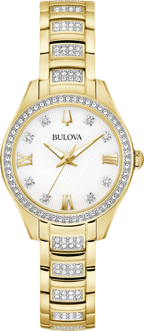 Women's Crystal Gold-Tone Stainless Steel Bracelet Watch 29mm