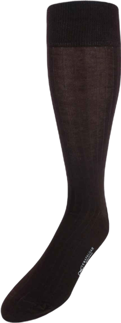 Men's Jasper Mercerized Cotton Ribbed Mid-Calf Solid Color Socks