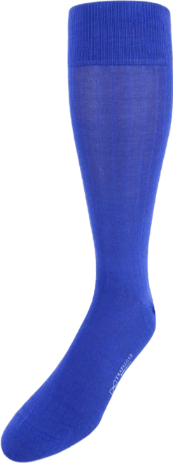Men's Jasper Mercerized Cotton Ribbed Mid-Calf Solid Color Socks
