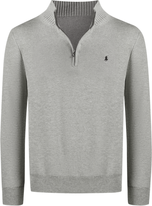 Men's Big & Tall Cotton Quarter-Zip Sweater