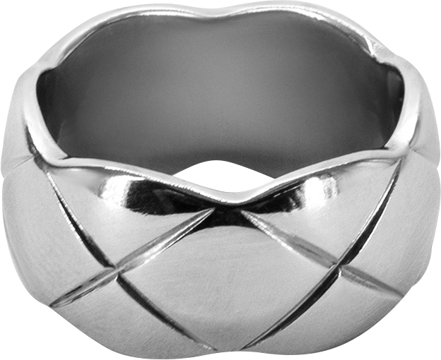 Nneoma 1/2" Ring in White Gold- Plated Brass