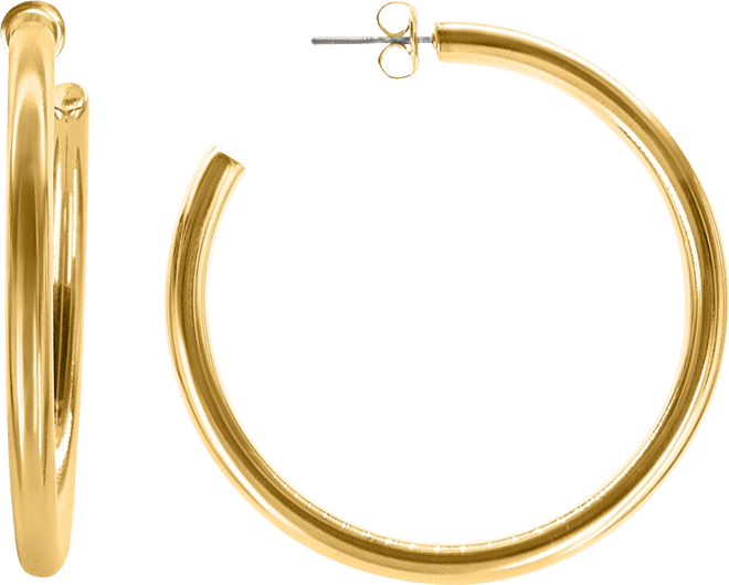 Liv 2 1/3" Large Hoops in 18k Gold- Plated Brass, 60mm
