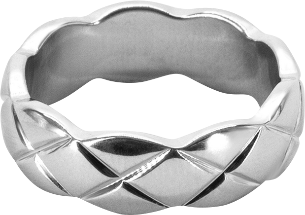 Nneoma 1/4" Ring in White Gold- Plated Brass