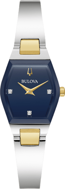 Women's Modern Gemini Diamond Accent Stainless Steel Bangle Bracelet Watch 23mm