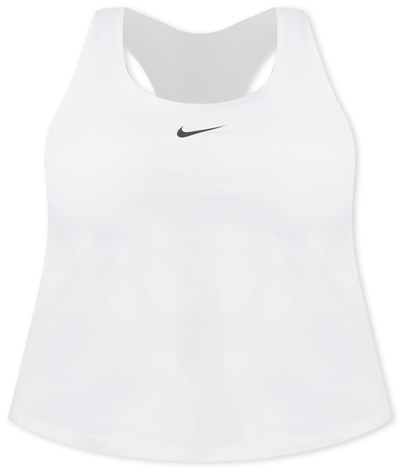 Nike Swoosh Camiseta de tirantes con bra deportivo con almohadilla de media sujeción para mujer (talla grande)