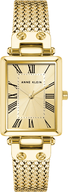 Women's Three Hand Quartz Gold-tone Stainless Steel Band Watch, 21.5mm