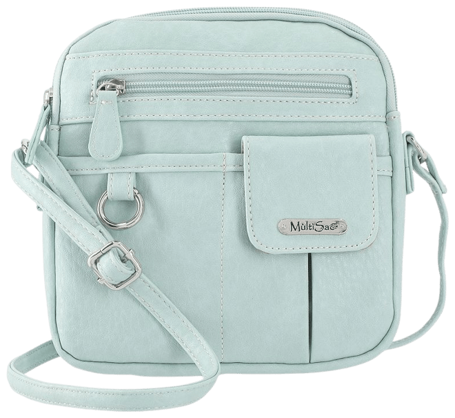 LC Lauren Conrad Women's Faux Leather With Suede Crossbody Bag Purse Sea  Green