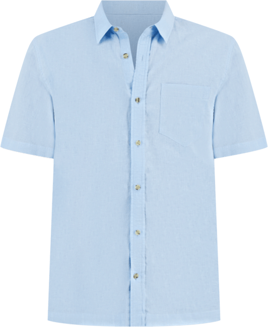 Men's Blake Linen Chambray Short Sleeve Button-Front Shirt, Created for Macy's