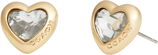 Faux Stone Heart Stud Earrings