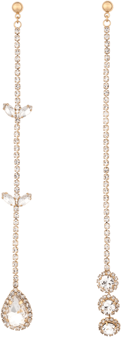 Mix It Up Crystal 18K Gold Plated Asymmetrical Earrings