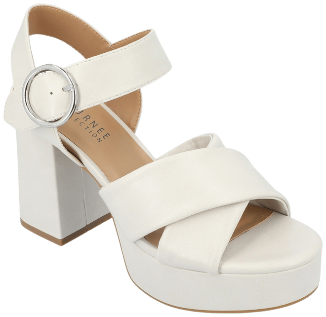 (取寄) ジュルネ コレクション レディース  Journee Collection women Azula Tan Journee Collection Womens Akeely Heeled Sandals - JCPenney