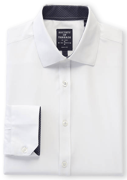SOCIETY OF THREADS Men's Slim Fit White Solid Performance Stretch Dress  Shirt | Belk