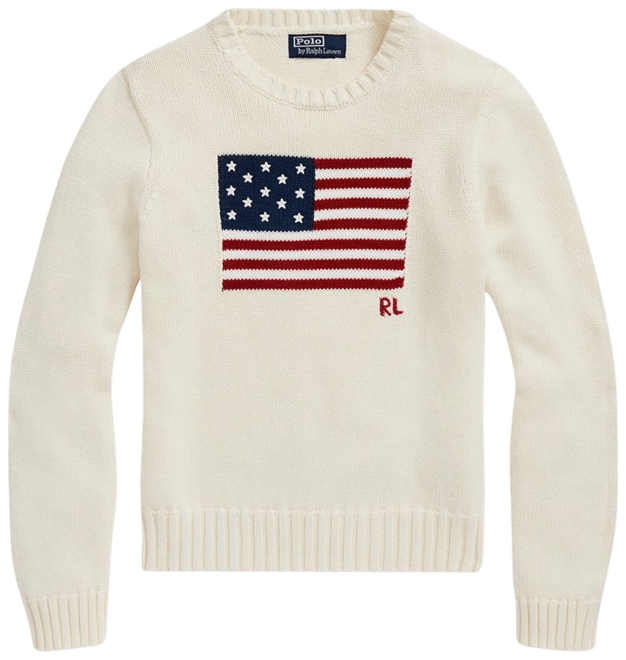 Ralph Lauren Flag Cotton Crewneck Sweater - ShopStyle