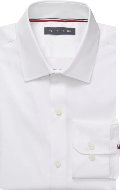 Men's Th Flex Slim Fit Wrinkle Free Stretch Twill Dress Shirt