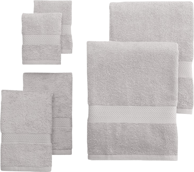 Martex Ringspun 6-Piece Towel Set, White, Cotton