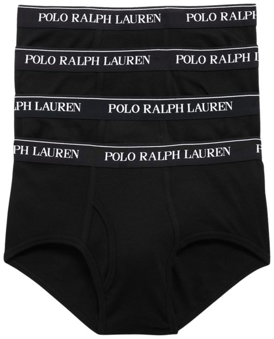 Polo Ralph Lauren Cotton Logo Waistband Briefs, Pack of 4